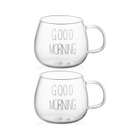 Набір чашок Ardesto Good Morning BMR 430 мл 2 шт прозорий (AR2643BMR)