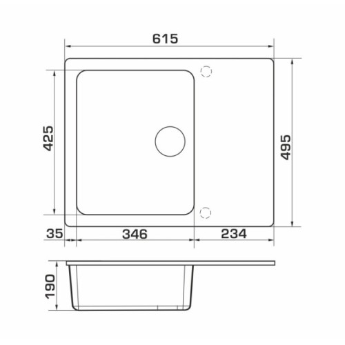 Мийка кухонна GRANADO AVILA black shine (gr0501)