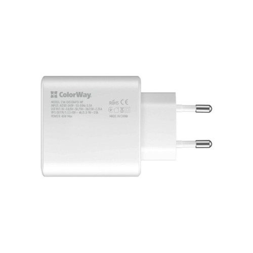Зарядний пристрій ColorWay Power Delivery Port PPS USB Type-C (45W) white (CW-CHS034PD-WT)