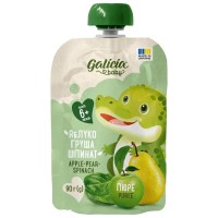 Дитяче пюре Galicia Baby яблучно-грушево-шпинатне натуральне гомогенізоване 90 г (4820209564426)