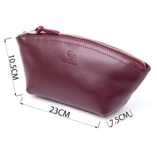 Косметичка Grande Pelle Зі шкіри Сливова (11300)