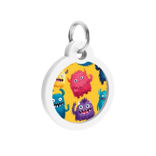 Адресник для тварин WAUDOG Smart ID з QR паспортом "Мохнаті монстри", коло 30 мм (230-4050)