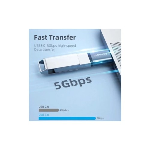 Перехідник OTG USB 3.0 AF to USB-C M gray Essager (EZJAC-SRA0G)