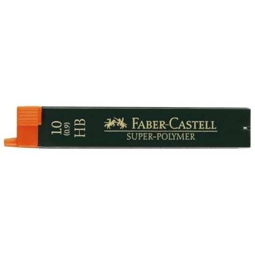Грифель для механічного олівця Faber-Castell Super-Polymer НВ (діаметр 1,0 мм), 12 штук в пеналі (11943)