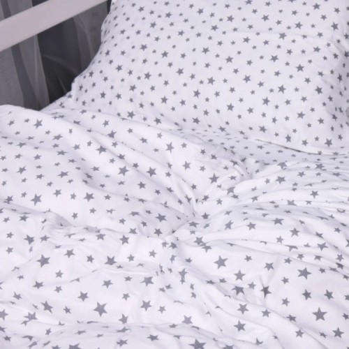 Постільна білизна MirSon 016 White Stars Фланель 220x240 King Size (2200009652127)