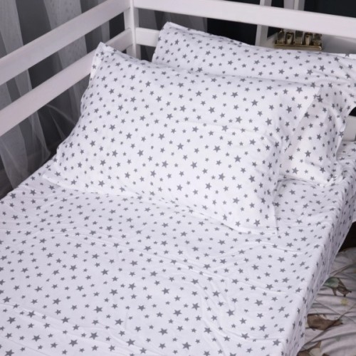 Постільна білизна MirSon 016 White Stars Фланель 220x240 King Size (2200009652127)
