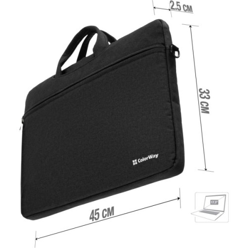Сумка для ноутбука ColorWay 17.3" Casual Black (CW-LBC173-BK)