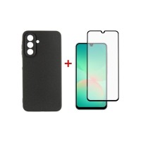 Чохол до мобільного телефона Dengos Kit Samsung Galaxy A26 Carbon + glass (Black) (DG-KM-137)