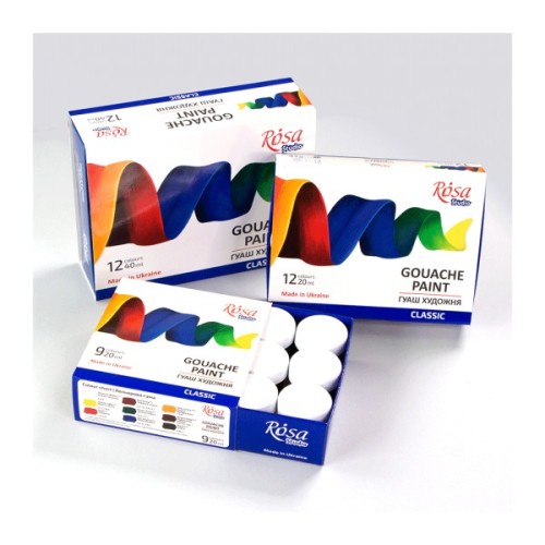 Гуашеві фарби Rosa Studio Classic 12 кольорів по 20 мл (4823098527039)