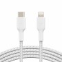 Дата кабель USB 2.0 AM to Lightning 1.0m braided white Belkin (CAA004BT1MWH)