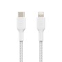 Дата кабель USB 2.0 AM to Lightning 1.0m braided white Belkin (CAA004BT1MWH)