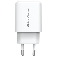 Зарядний пристрій Armorstandart 1xUSB-C + 1xUSB 25W GaN white (ARM89532)