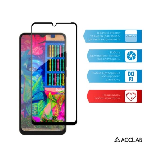 Скло захисне ACCLAB Full Glue ZTE Blade A52 Black (1283126545481)