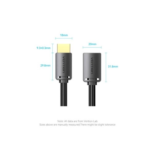 Кабель мультимедійний HDMI M to HDMI F 2.0m V2.0 4K60Hz Vention (AHCBH)