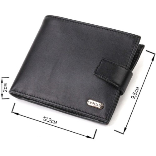 Гаманець Canpellini З натуральної шкіри Чорний (21792)