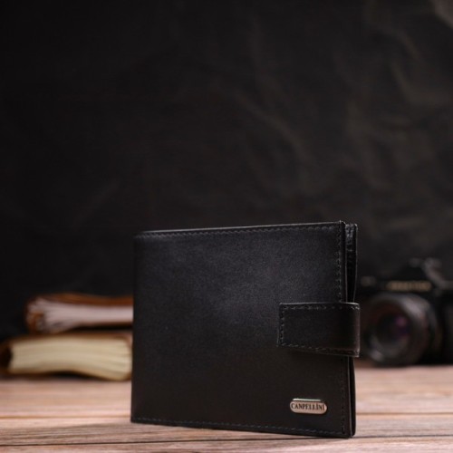 Гаманець Canpellini З натуральної шкіри Чорний (21792)