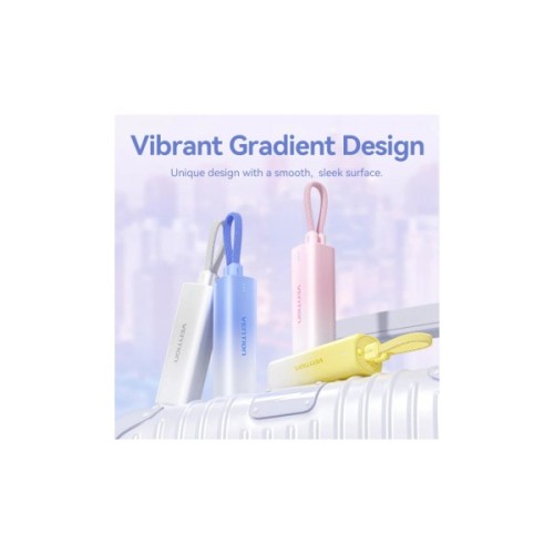 Батарея універсальна Vention 5000mAh 20W PD, USB-C In/Out, Lightning In/Out, with cable, Gradient Red (FHWR0)