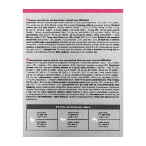 Вологий корм для собак Pet Chef З індичкою 800 г (4820255193670)