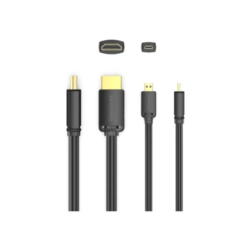 Кабель мультимедійний HDMI M to HDMI micro M 1.5m V2.0 4K 60Hz 18Gbps HDR Dolby Vention (AGIBG)