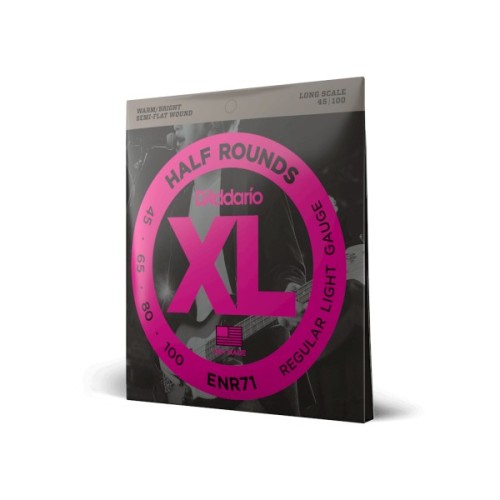 Струни для гітари D'Addario XL Half Rounds Bass Regular Light (45-100) (ENR71)