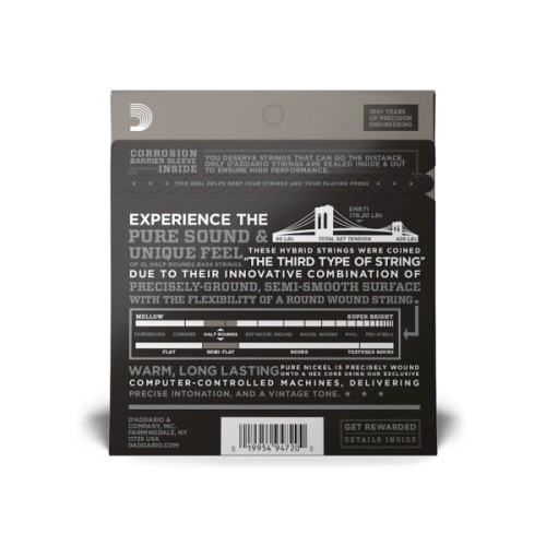 Струни для гітари D'Addario XL Half Rounds Bass Regular Light (45-100) (ENR71)