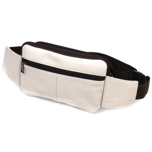 Сумка Vintage На пояс з натуральної шкіри Біла (21305)