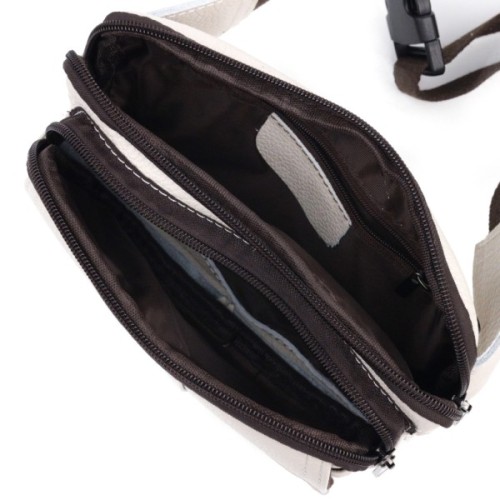 Сумка Vintage На пояс з натуральної шкіри Біла (21305)