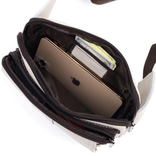 Сумка Vintage На пояс з натуральної шкіри Біла (21305)