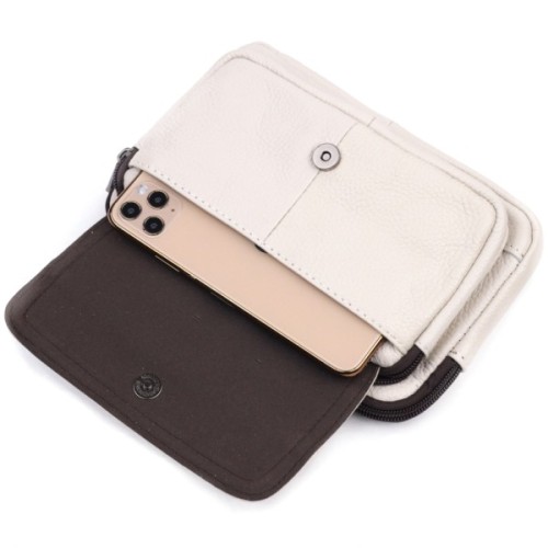 Сумка Vintage На пояс з натуральної шкіри Біла (21305)