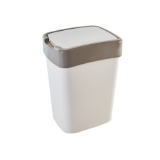 Контейнер для сміття Алеана Євро Біла троянда / какао 18 л (алн 122067/біла роза/какао)