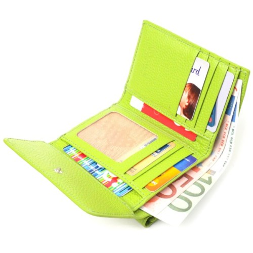 Гаманець Canpellini З натуральної шкіри флотар Салатовий (21598)