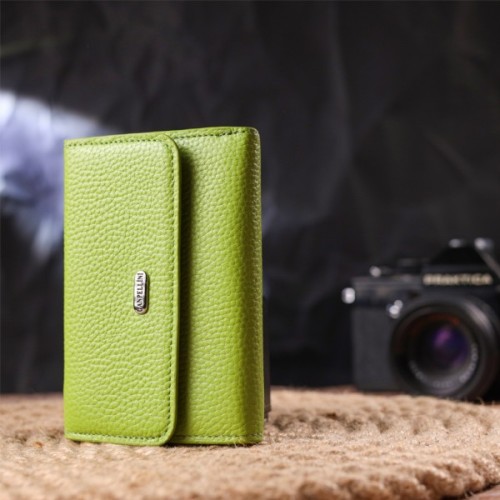 Гаманець Canpellini З натуральної шкіри флотар Салатовий (21598)