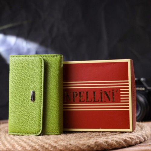Гаманець Canpellini З натуральної шкіри флотар Салатовий (21598)