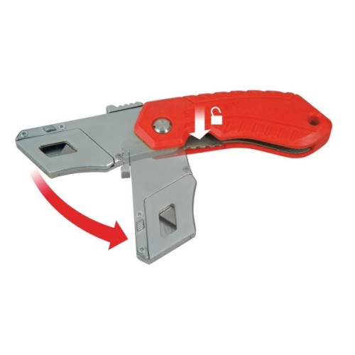 Ніж монтажний Stanley складаний, з висувним лезом для оздоблювальних робіт, 160мм. (0-10-243)