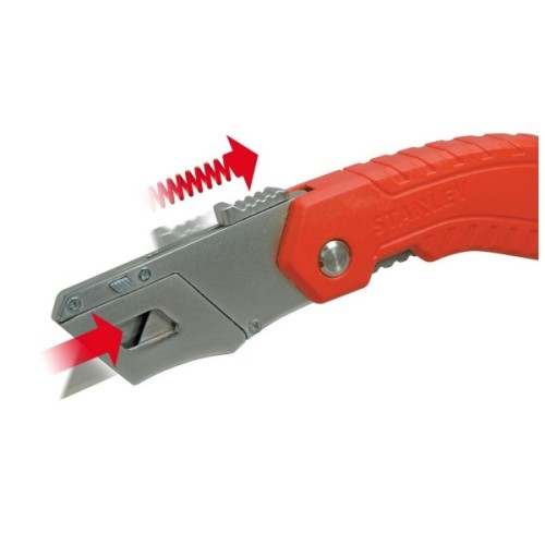 Ніж монтажний Stanley складаний, з висувним лезом для оздоблювальних робіт, 160мм. (0-10-243)