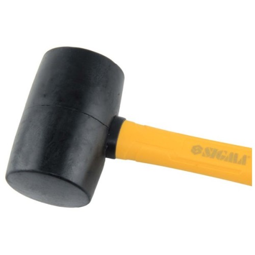 Киянка Sigma 680г, гумова, чорна, фібергласова рукоятка (4317371)