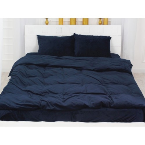 Постільна білизна MirSon Велюр Winter Frost 28-0006 Navy blue Velvet Сімейний (2200003998900)