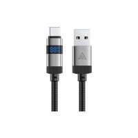 Дата кабель USB 2.0 AM to USB-C 1.2m digital display braided C15-04 black Acefast (6974316283737)