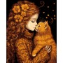 Картина по номерам Santi Дівчинка та кошеня 40х50 см (955745)