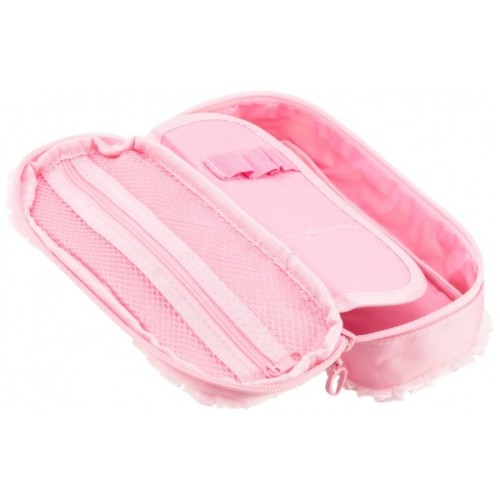 Пенал Cool For School сумка пухнастий з аплікацією Cool For School 1 відділення Рожевий (7471-pink)