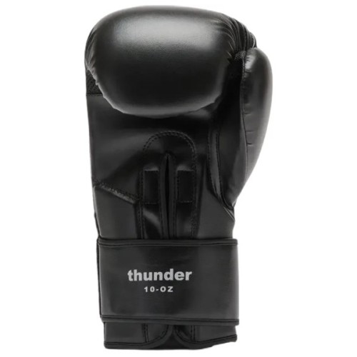 Боксерські рукавички Leone GN383 Thunder Black 12 унцій (капу в комплекті) (GN383_Black_12oz)