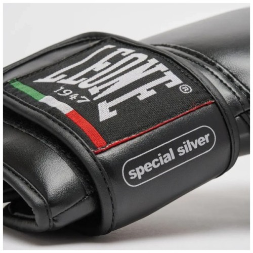 Боксерські рукавички Leone GN383 Thunder Black 12 унцій (капу в комплекті) (GN383_Black_12oz)