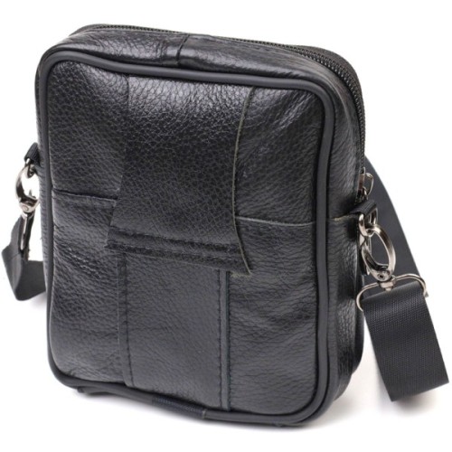 Сумка Vintage На пояс з натуральної шкіри Чорна (21483)