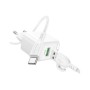 Зарядний пристрій BOROFONE 1xUSB QC3.0 18W + cable UAB-A to USB-C BAS42A white (6941991113802)