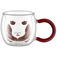Набір чашок Ardesto Animals 280мл, 2шт, боросилікатне скло, прозорий (AR2628BC)
