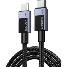 Дата кабель USB-C to USB-C 3.0m PD60W 3A braided L524 gray Ugreen (55776)