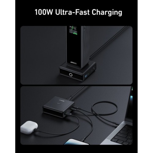 Зарядний пристрій Anker 2xUSB-C 100W + 1xUSB + Pogo pin for Anker Prime black (A1902311)