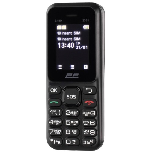 Мобільний телефон 2E S180 2024 Black (694743653885)