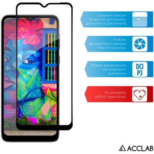 Скло захисне ACCLAB Full Glue MOTO E13 Black (1283126573620)