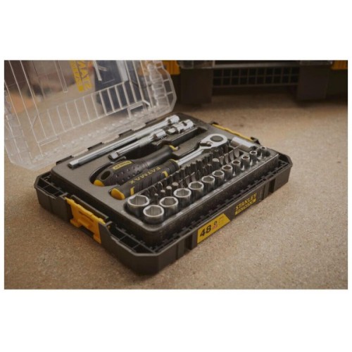 Набір інструментів Stanley FatMax Maxi Drive торцевих 1/4", шестигранний, 48 шт., кейс (FMMT98101-0)
